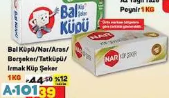 BAL KÜPÜ/NAR/ARAS/BORŞEKER/TATKÜPÜ/IRMAK KÜP ŞEKER 1 KG